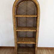 wicker bookshelf