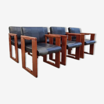 Set de 6 chaises de salle à manger attribuées à Afra & Tobia Scarpa pour b&b italia, 1975