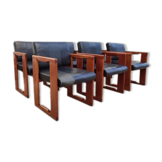 Set de 6 chaises de salle à manger attribuées à Afra & Tobia Scarpa pour b&b italia, 1975