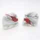 Poignées patères porcelaine oiseau rouge