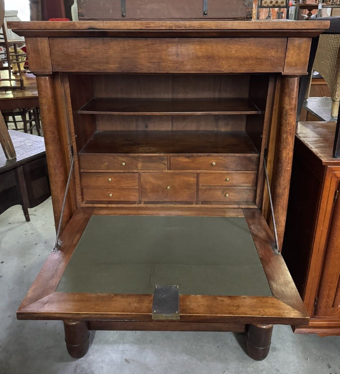 Empire period walnut secretary