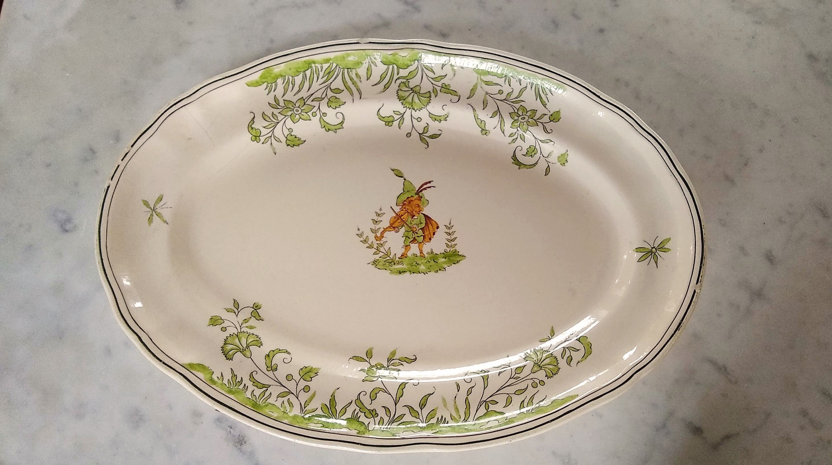 Oval dish with elf motif, Longchamps factory