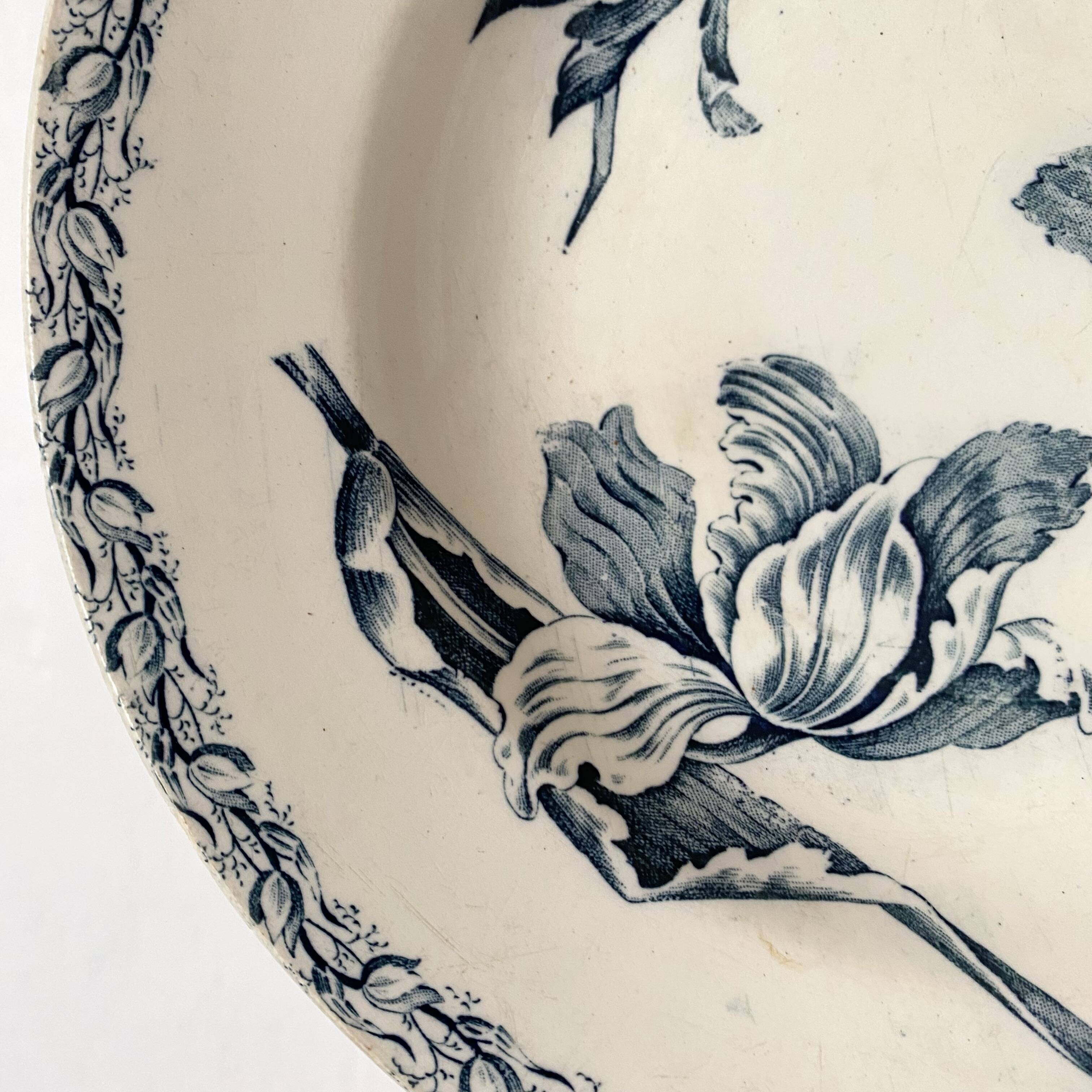 Luneville Tulips ironstone soup plates