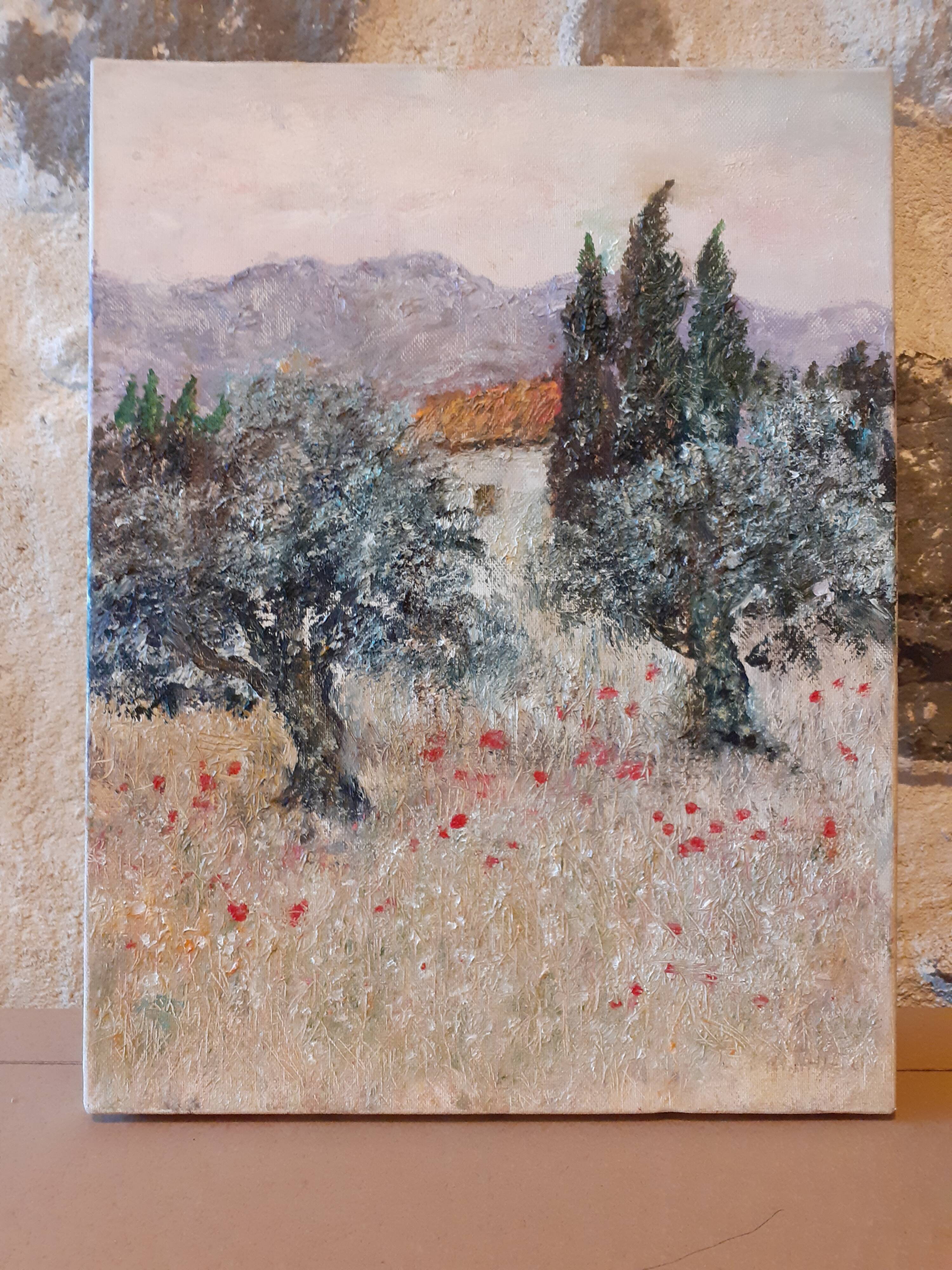Landscape with olive trees