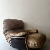 Marsala natural leather armchair by Michel Ducaroy for Ligne Roset, 1970