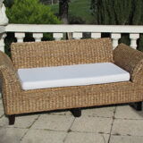 Bench in braided banana leaves