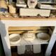 White and wood fireplace