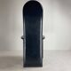 Post modern Memphis high back black leather stitched organic dining chairs, set of 6. Italy, 1980s