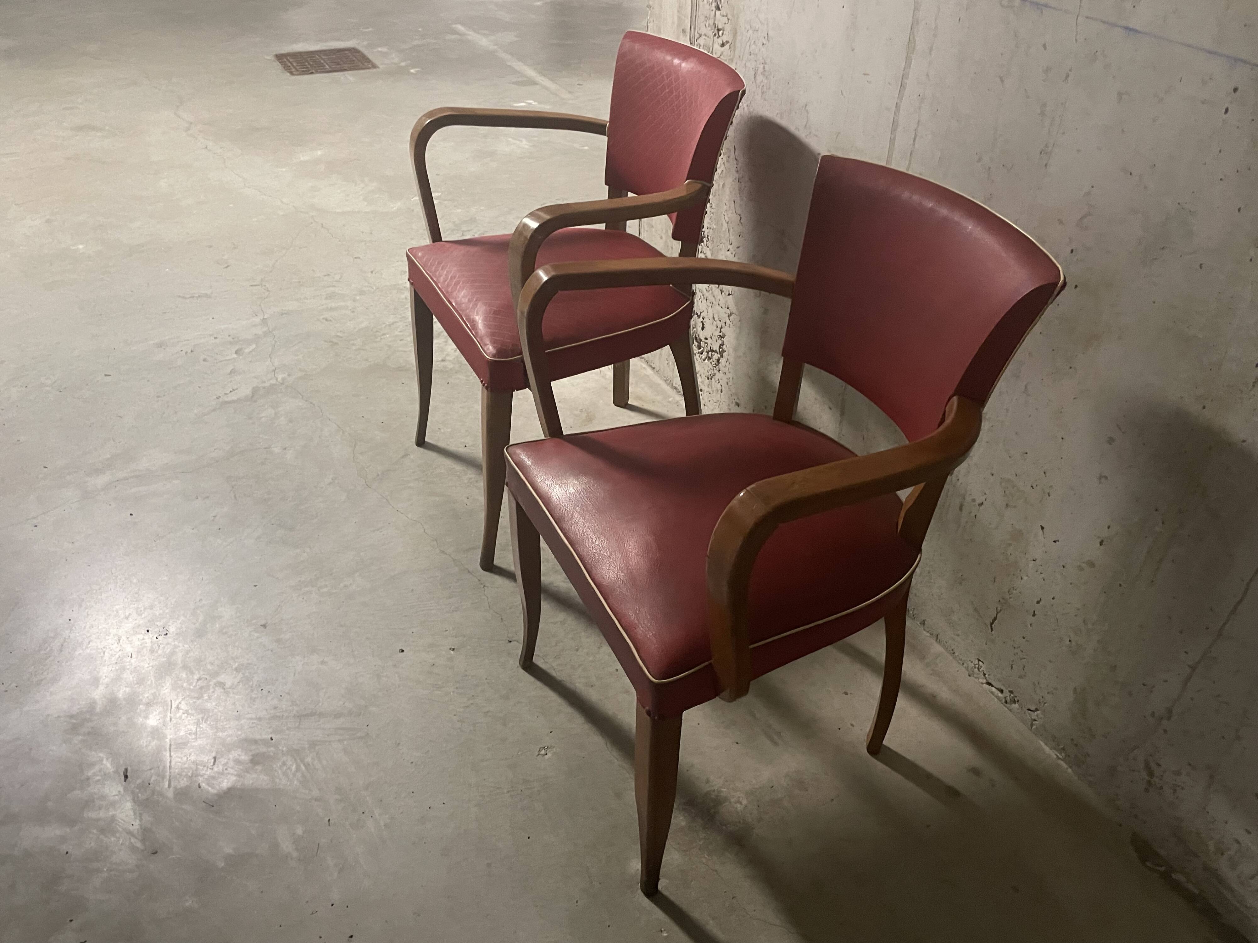 Pair of bridge armchairs from the 1950s