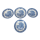 4 Churchill English ironstone soup plates, blue