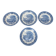 4 Churchill English ironstone soup plates, blue