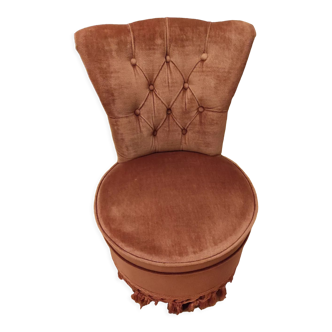 Fauteuil crapaud velours rose