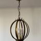 Chandelier, antique gold metal suspension.