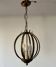 Chandelier, antique gold metal suspension.