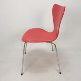 Set of 6 chairs "model 7" Arne Jacobsen for Fritz Hansen, Denmark, 1991