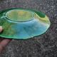 Gien vine leaf dessert plate in Vintage barbotine.