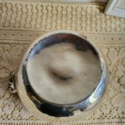 Silver-plated metal planter pot