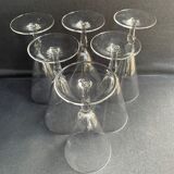 Verres à pied conique (6) - art nouveau - cristal soufflé léger uni