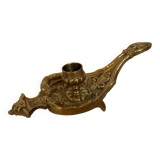 Cave rat brass candle holder