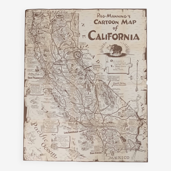 Carte cartonn de la Californie