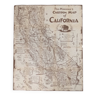 Carte cartonn de la Californie