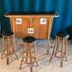 Bar and rattan stools 60s
