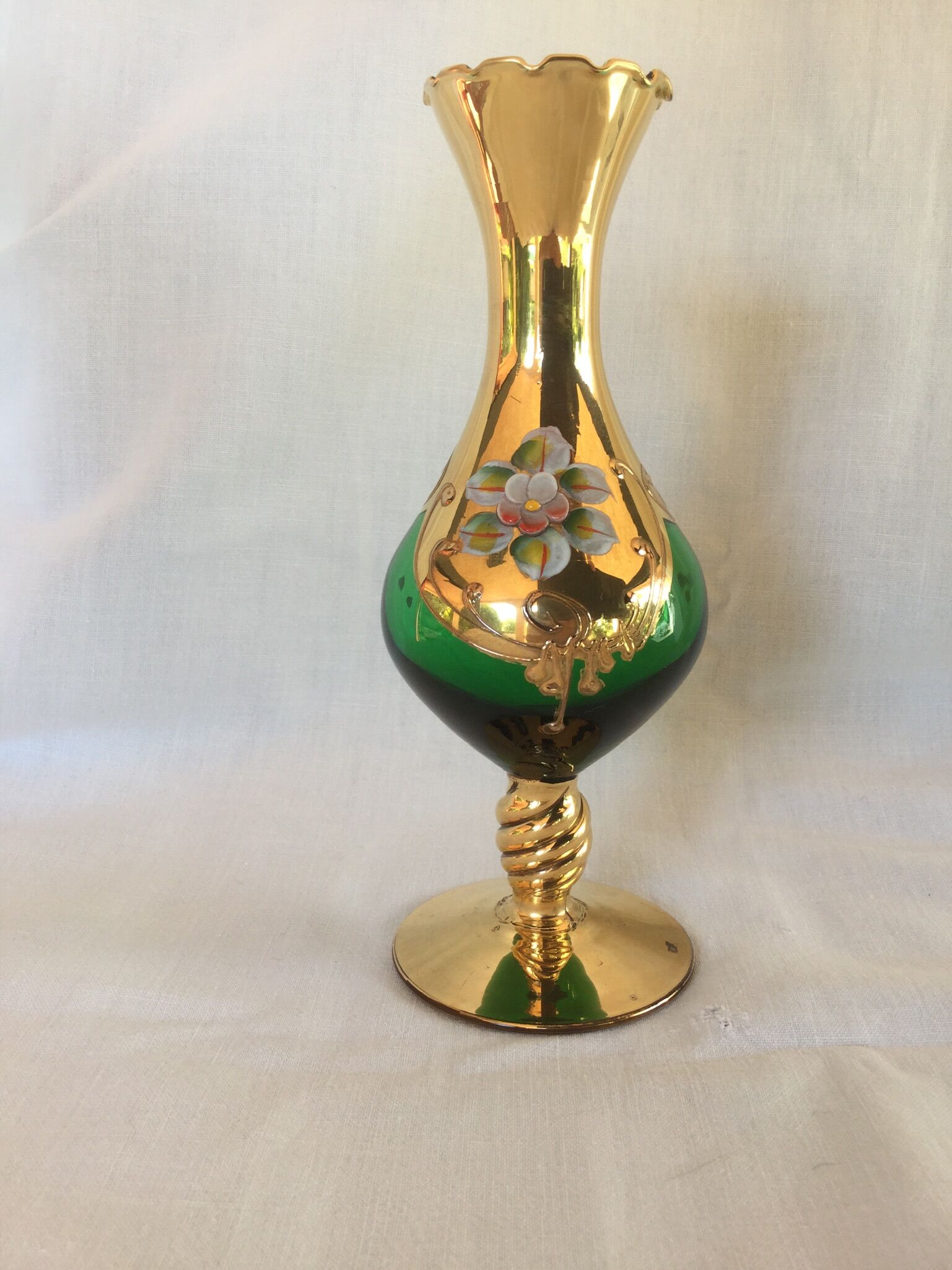 Murano 1960 golden vase with fine gold