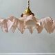 suspension in serrated opaline pleated pink early twentieth century