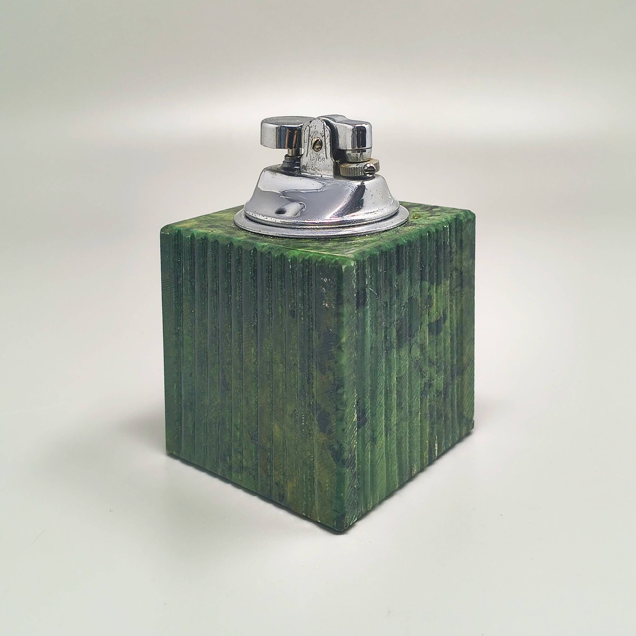 1960s Alabaster Green Smoking Set by Romano Bianchi, Handmade