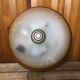 Old engraved glass ceiling light + vintage brown metal contour
