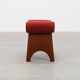 Art Deco Red Reupholstered Stool, Belgium ca. 1920