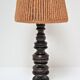 Wood lamp turned vintage rope blinds