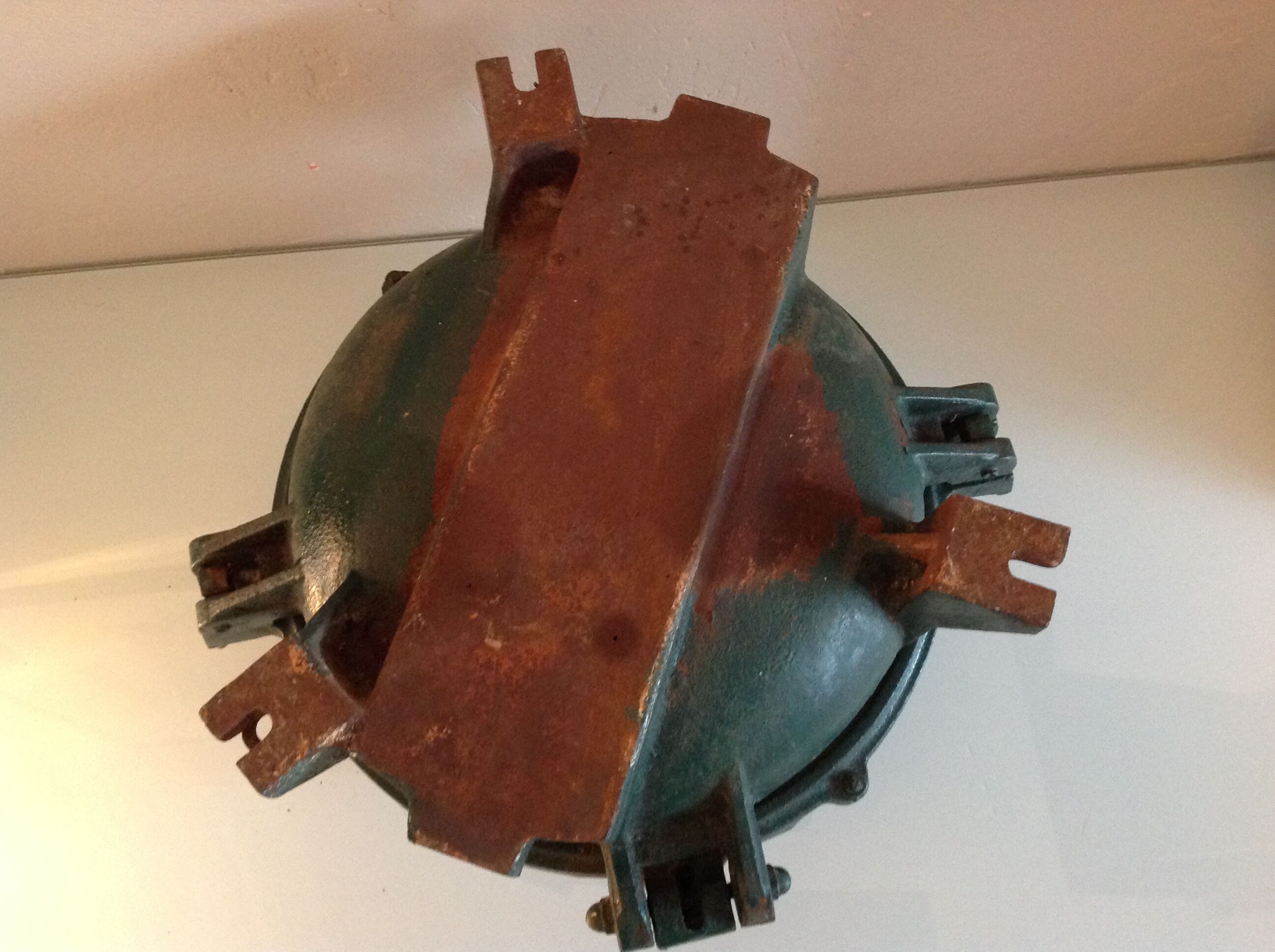 Ceiling lamp porthole cast iron industrial style / vintage 50s-60s