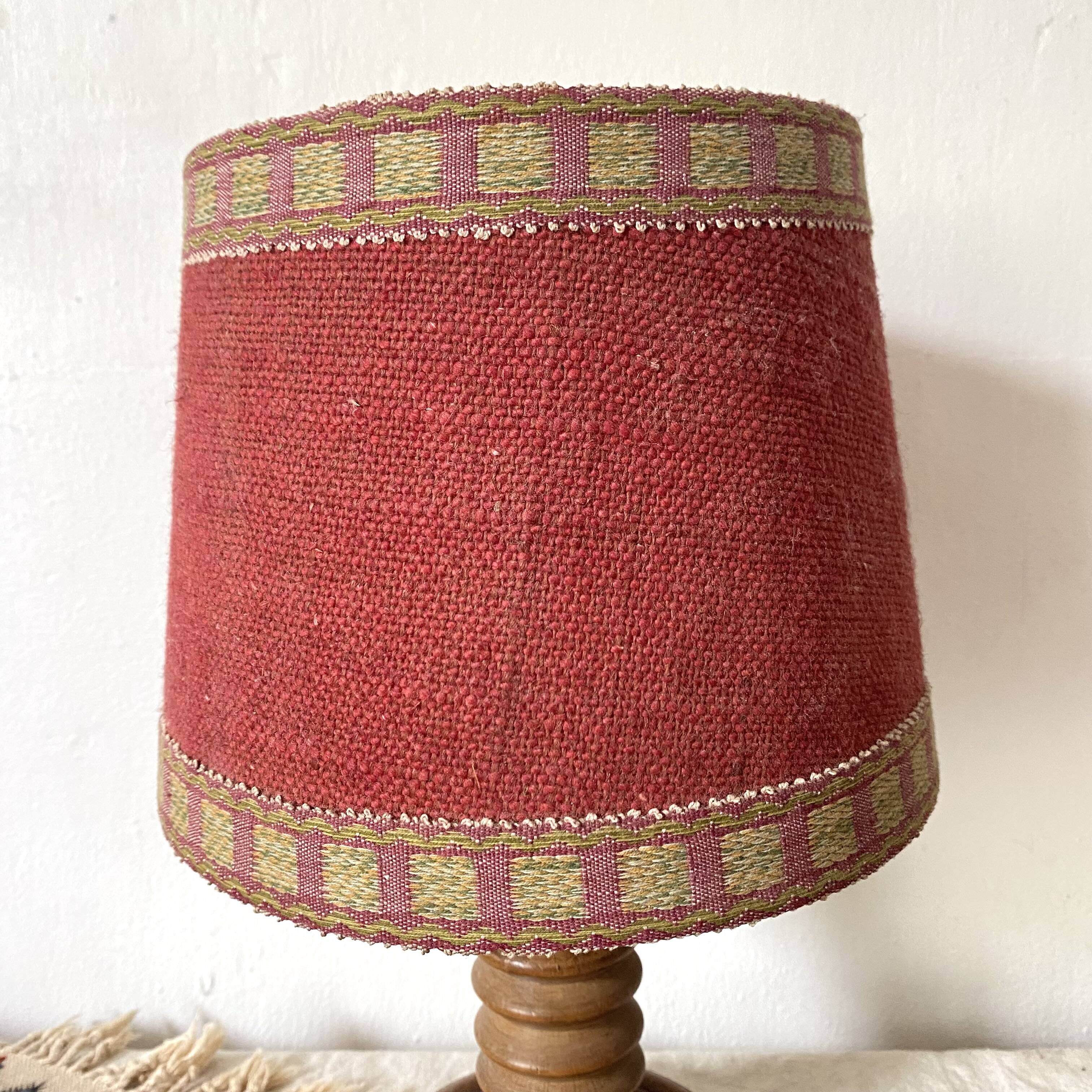 Antique lamp with turned wooden base