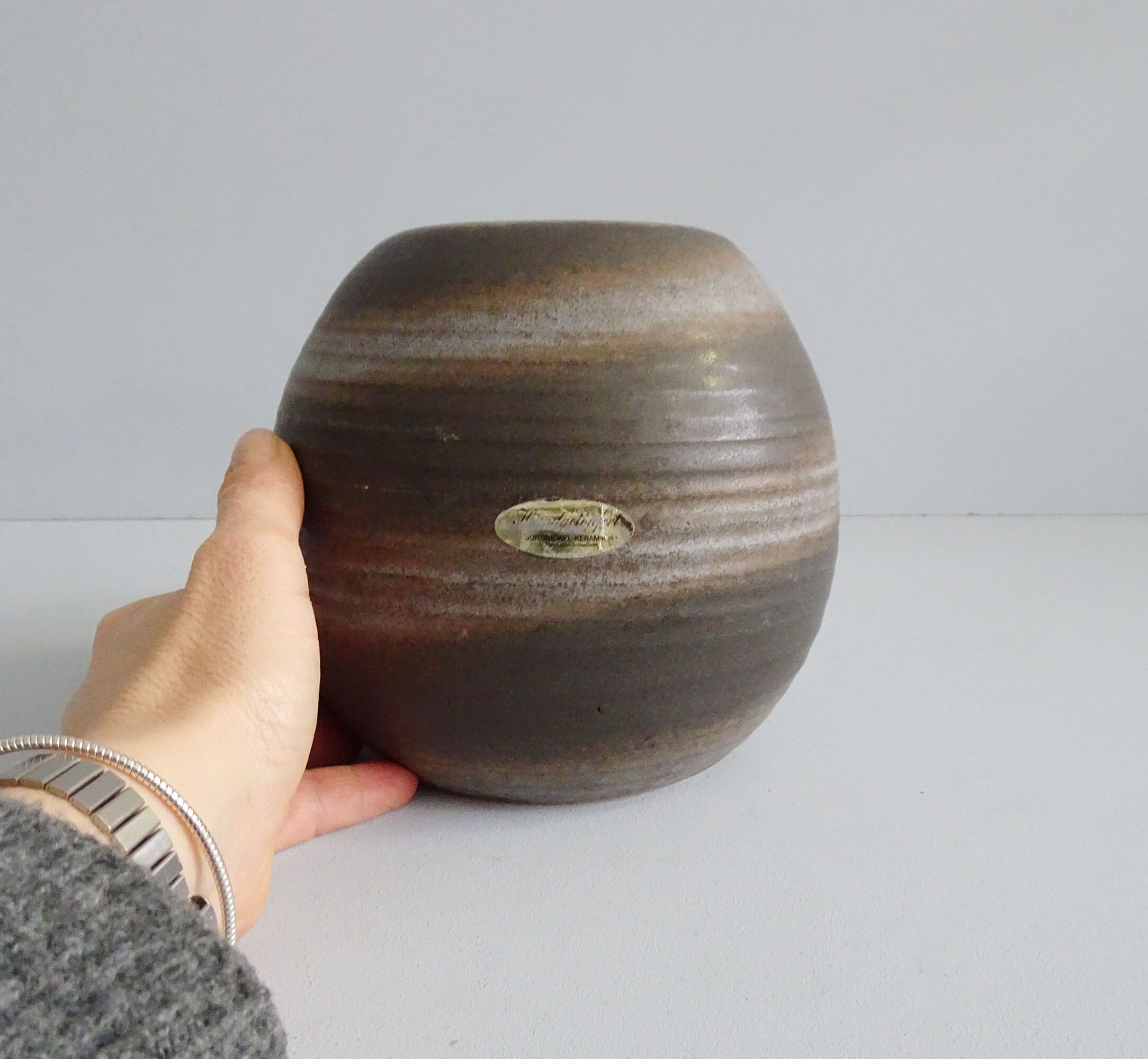 Jungnickel vase, Mid Century Studio Keramik, bulbous flower vase, ball vase
