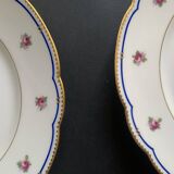 6 Paris porcelain plates, "A la Reine" model, 1890, Damon
