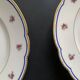 6 Paris porcelain plates, "A la Reine" model, 1890, Damon