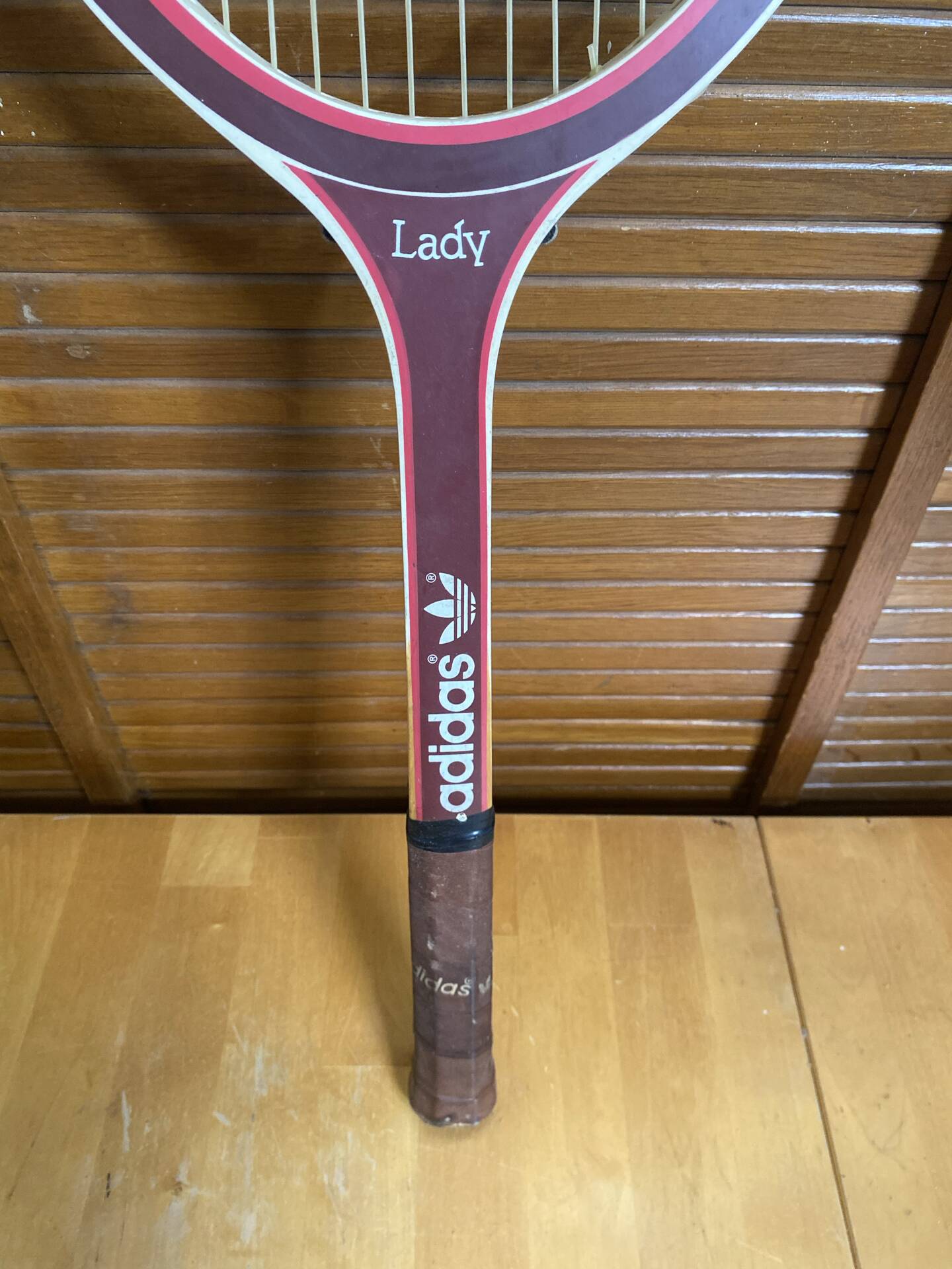 Raquette tennis ancienne adidas lady bois + housse vintage #e199