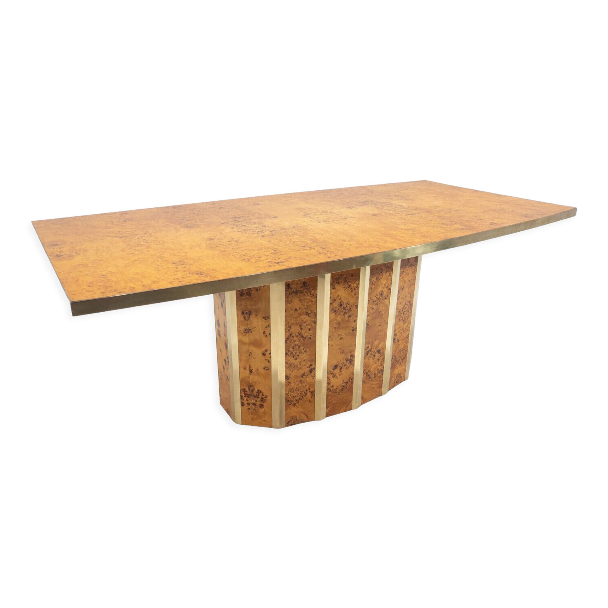 Mid-century modern dining table, Ash Burl, Italy