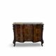 serpentine commode in antique walnut