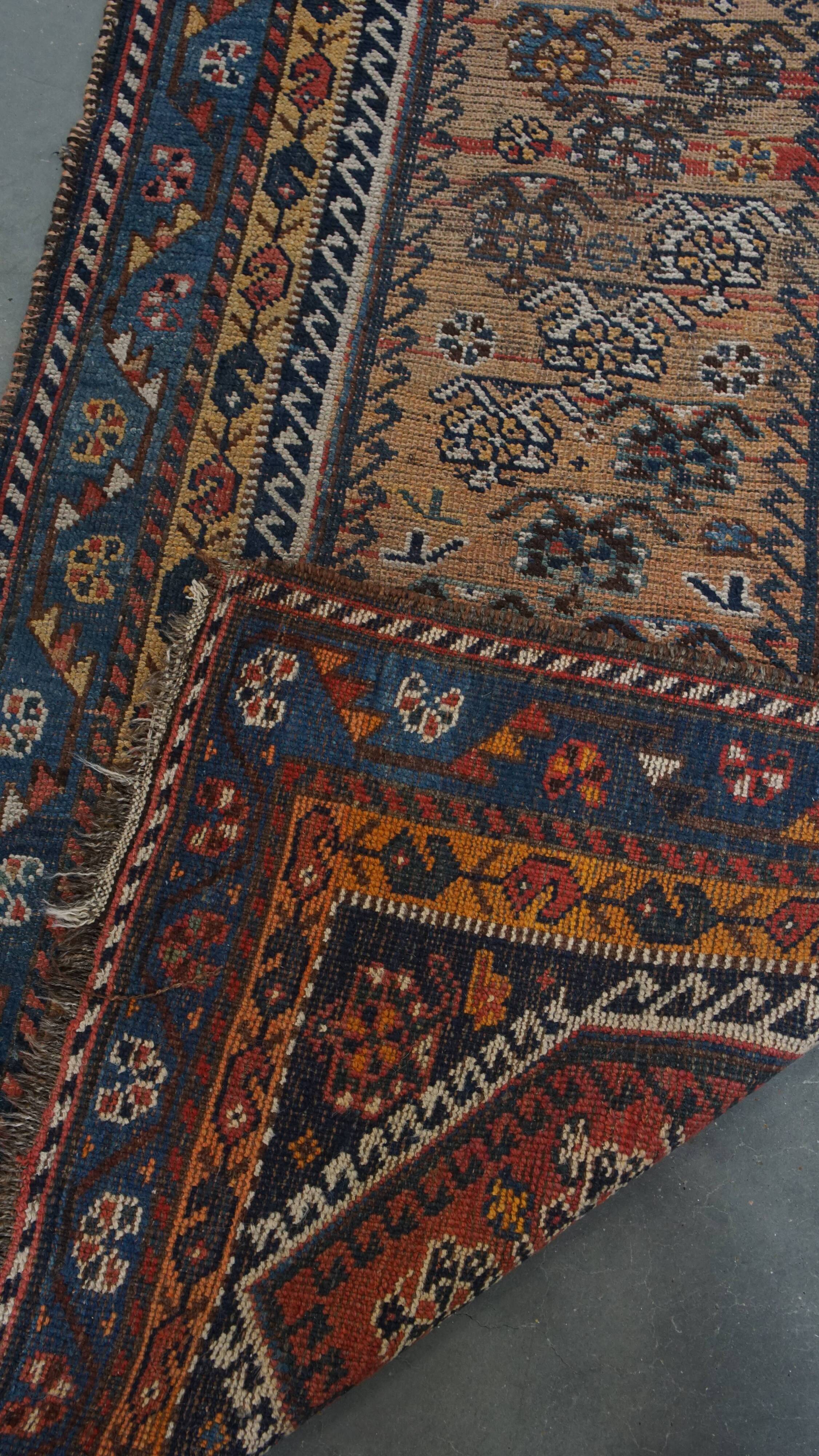 Vintage Hand-Knotted Rug with Patterns – 172x88cm