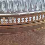 Large vintage Lucien Gau crystal and brass ceiling light