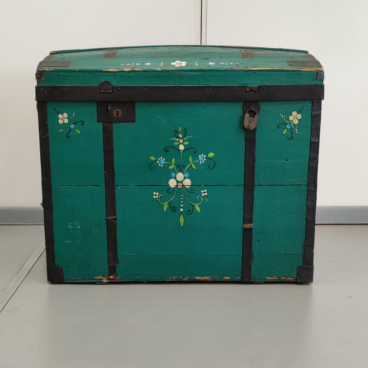 Green painted austian trunk