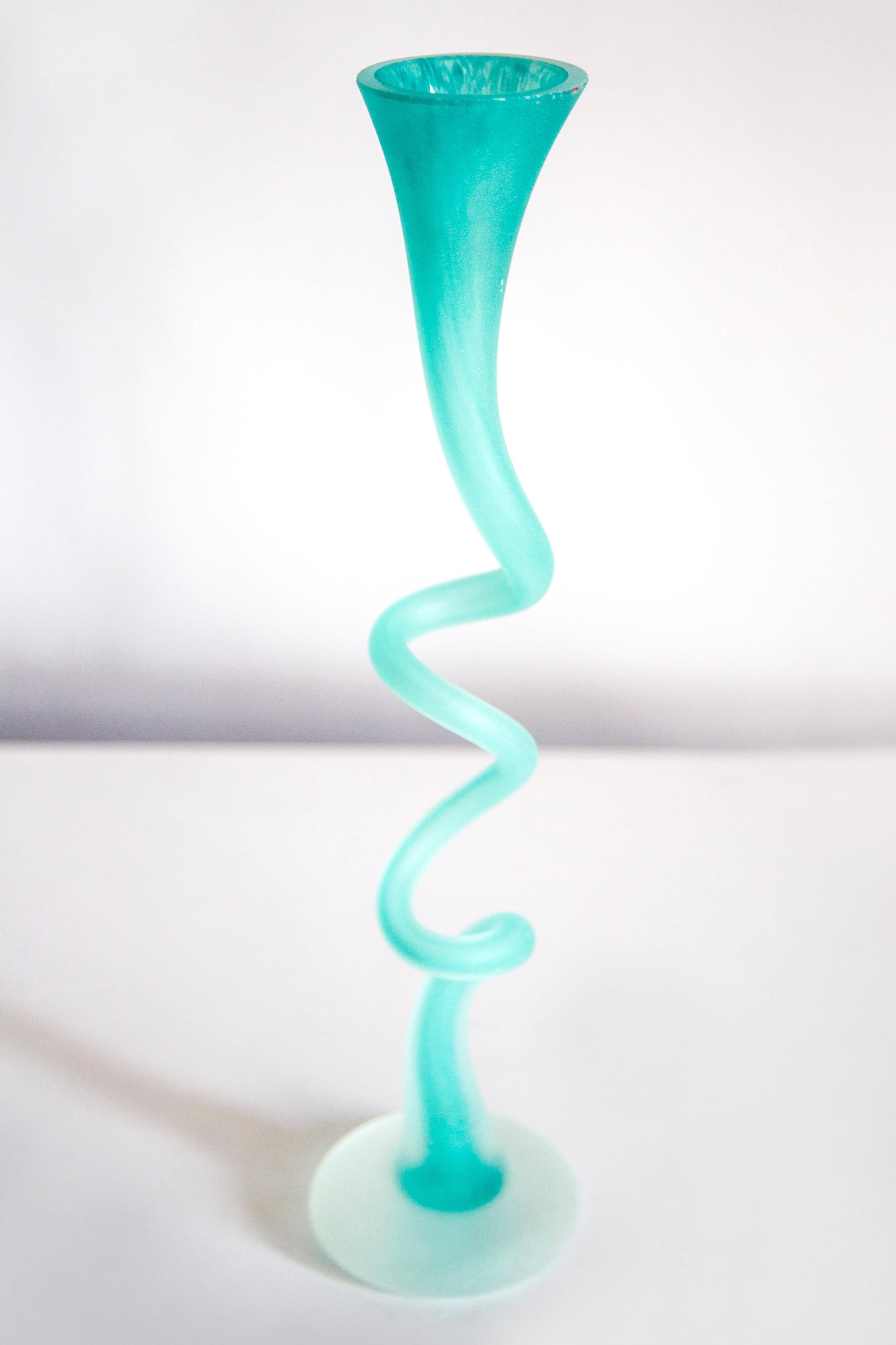 Twisted green vase from the mid-century.