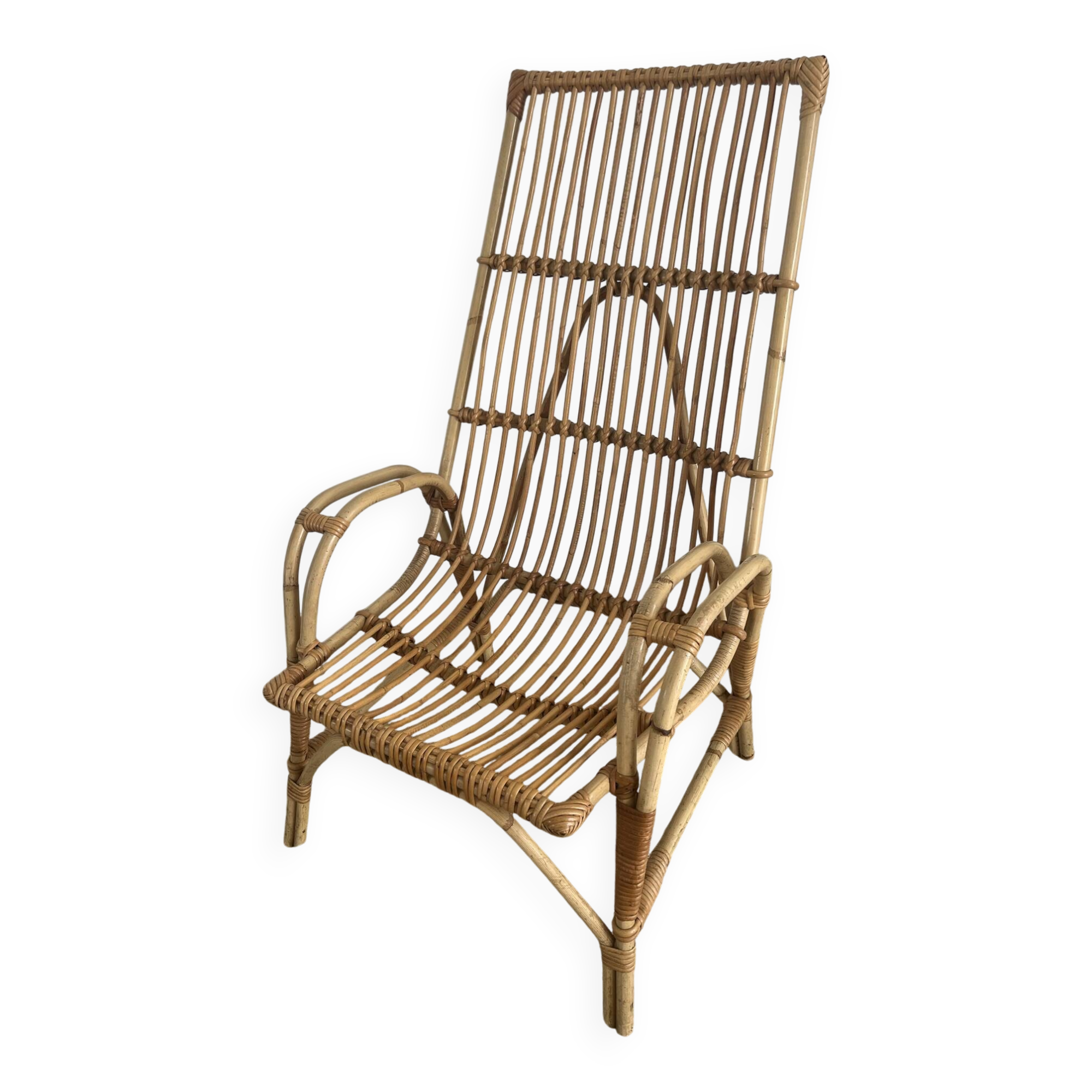 Large rattan armchair