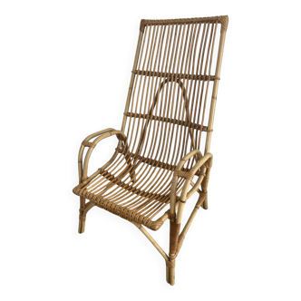 Large rattan armchair