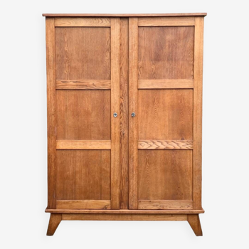 Armoire pieds compas chêne massif René Gabriel 1945