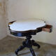 Table violon Napoléon III en bois noirci et marbre blanc, XIXe siècle