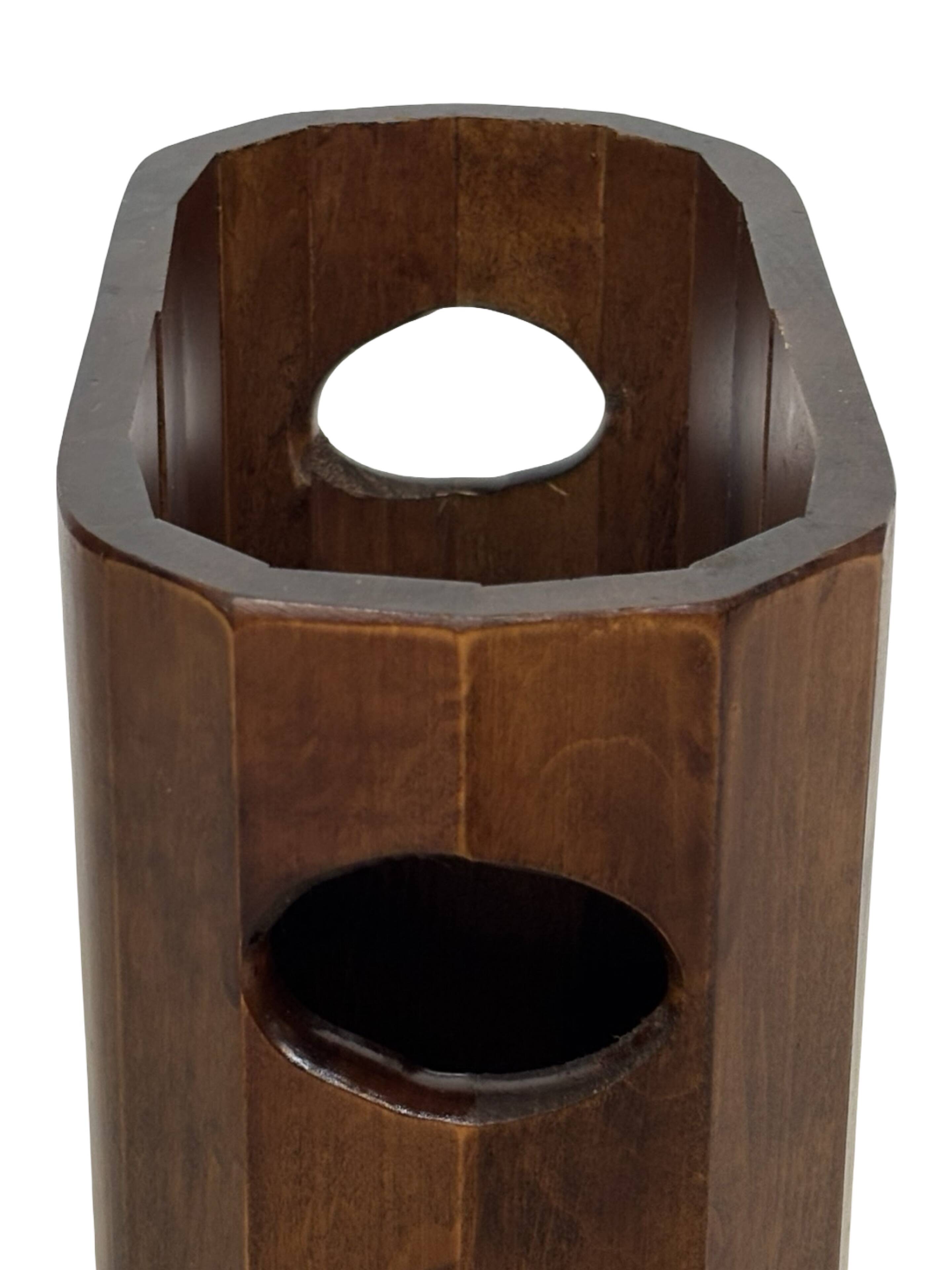 Porte-parapluies vintage en bois, design minimaliste des années 1960