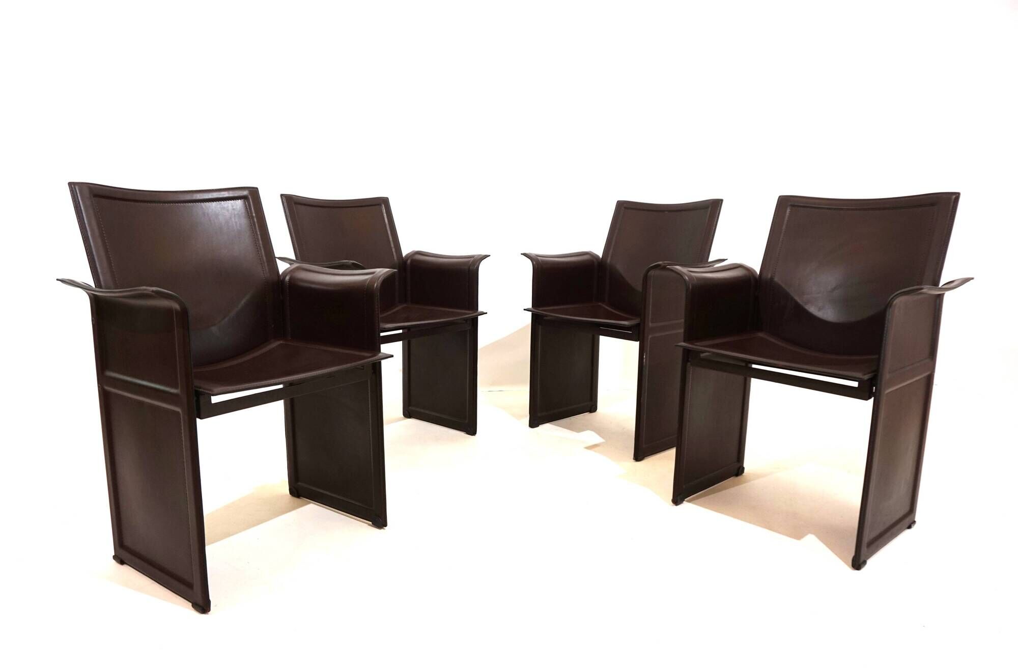 Set of 4 Matteo Grassi Korium dining/conference chairs by Tito Agnoli